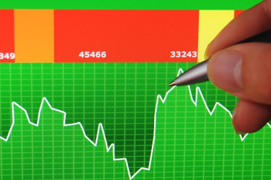 financial business data from the stock exchange and hand