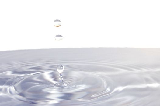 splashing water drop isolated on white background