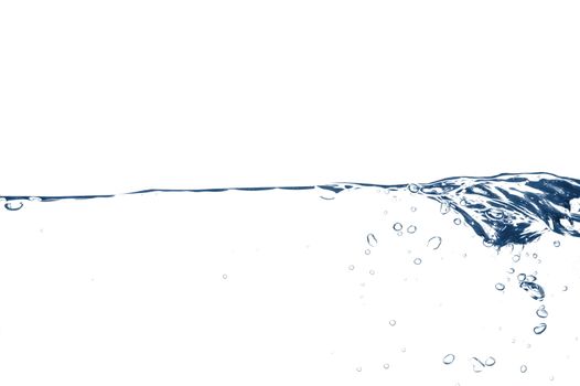 fresh water with bubbles on white background