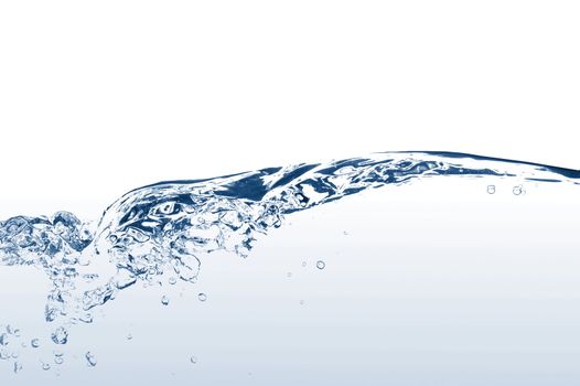 fresh water with bubbles on white background