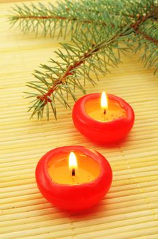 xmas decoration with red candles in advent