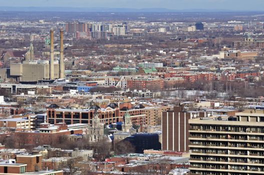 Panoramic view of Montreal City, Quebec, Canada.
