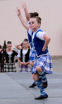 EDITORIAL ONLY VENTURA, CA, USA - October 11, 2009 - Girls performing at a dance competition at the Ventura Seaside Highland Games October 11, 2009 in Ventura, CA Where: Ventura, CA, USA