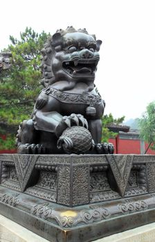 lion statue at Summer Palace near Beijing 