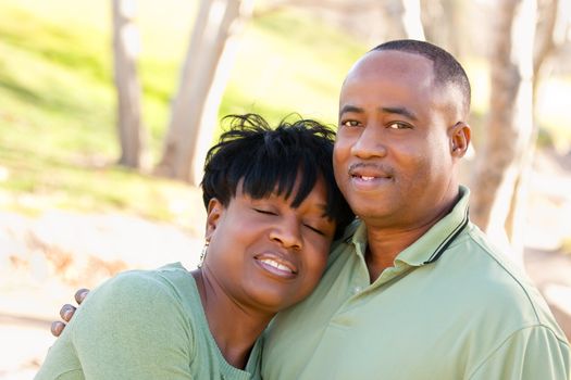 Attractive Happy African American Couple Posing in the Park.
