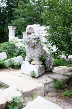 The ruins of Yuanmingyuan palace in,Beijing China 