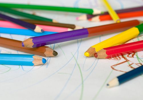 Colored pencils on dessin