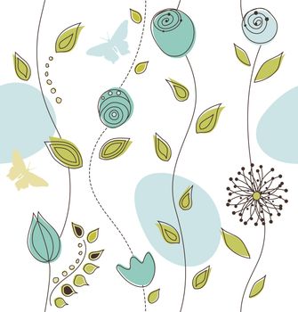 An elegant floral pattern that is seamless, you can use it as a wallpaper or a wrapping paper. All objects are grouped logically in the vector file.