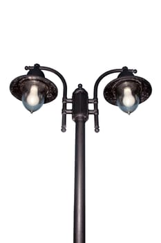 irish street light isolated on white background with clipping path