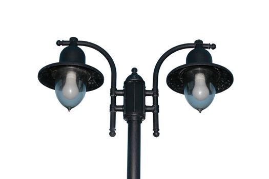 irish street light isolated on white background with clipping path