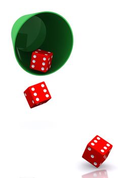 A Colourful 3d Rendered Throwing Lucky Dice Illustration