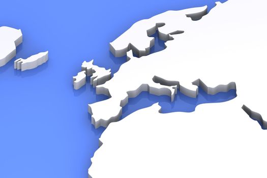 A Colourful 3d Rendered Europe Map Illustration
