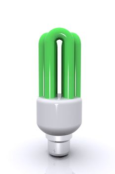 A Colourful 3d Rendered Illustration of a Green Lightbulb