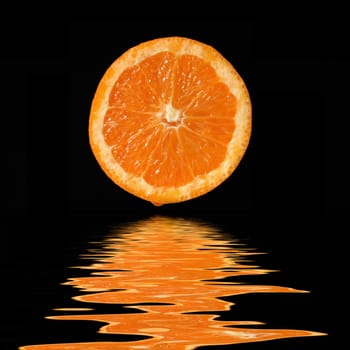A Colourful Fruity Photo of Orange Juice Reflections