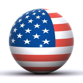 A Colourful 3d Rendered USA Flag Globe Illustration