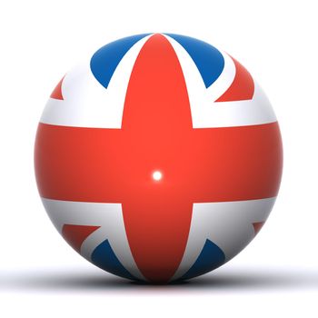 A Colourful 3d Rendered UK Flag Globe Illustration