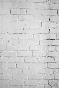 Background with old white painted brick wall