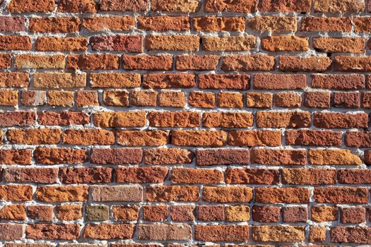 Closeup of an Outdoor Red Brick Wall