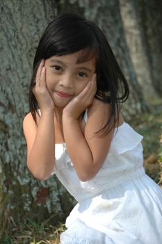 little asian girl with nice smile expression