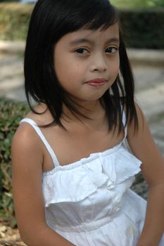 little asian girl with nice smile expression