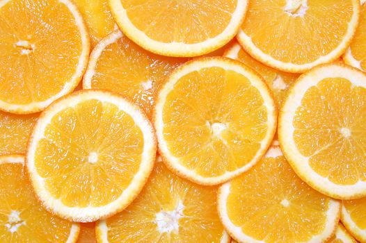 healthy orange fruit background with sliced oranges