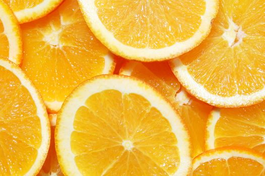 healthy orange fruit background with sliced oranges