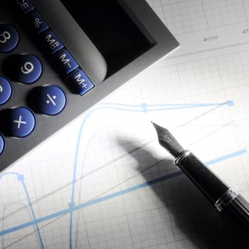 analyzing financial business chart or diagram from stock market