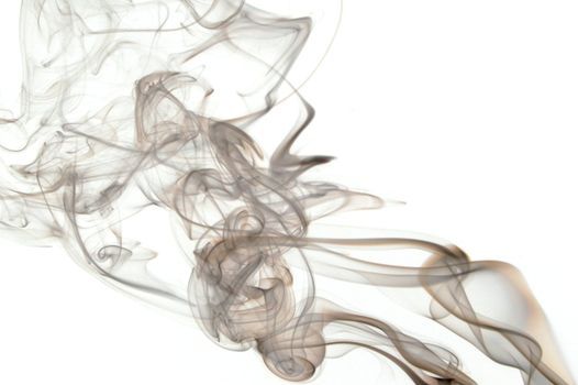 abstract blue smoke isolated on white background