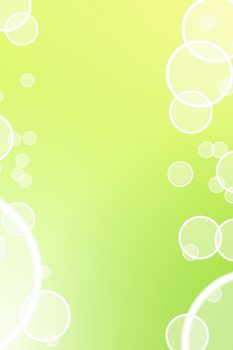 abstract green spring background with bubbles and copyspace