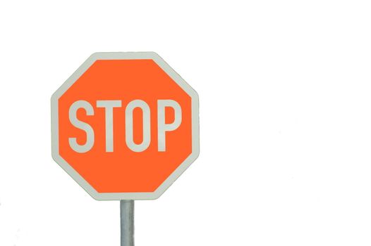 stop sign isolated on white background with empty copyspace for text