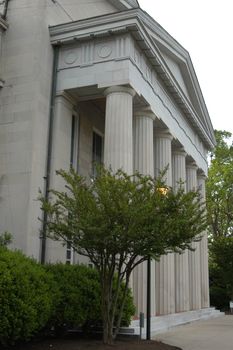 An  old county courthouse in rural North Carolina seen up close