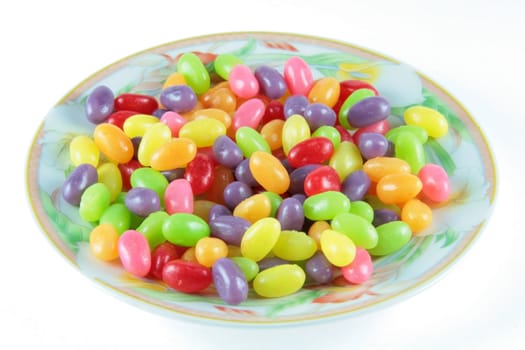 colorful jelly beans served on a plate
