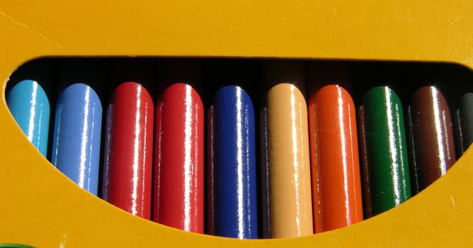  Colored pencils seen up close