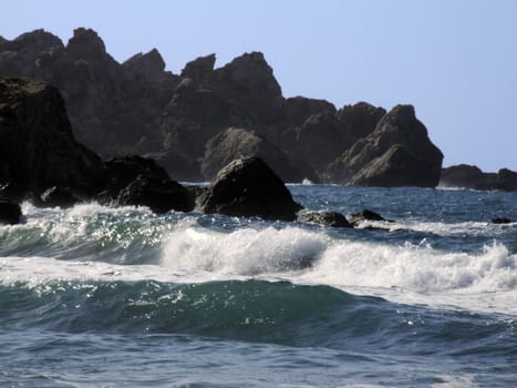 Typical rocky coastline in Malta, punctuated with sheer drops and jagged cliffs