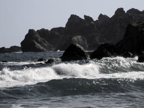 Typical rocky coastline in Malta, punctuated with sheer drops and jagged cliffs