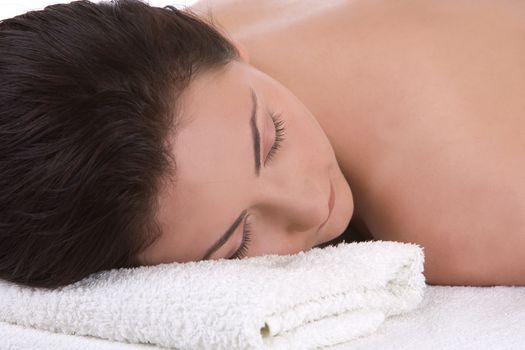 Beautiful woman enjoying a spa treatment 