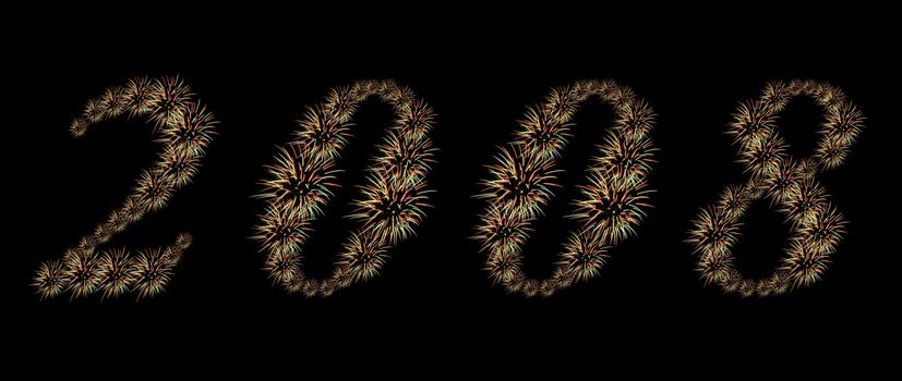 Firework for date 2008. 11811 x 5000 pixels.