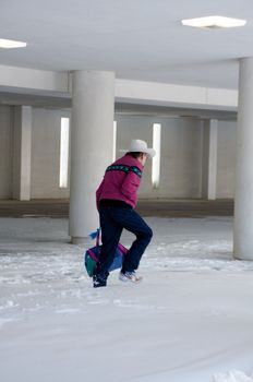 OKLAHOMA CITY, OK - DECEMBER 25, 2009: Unexpected record snowfall on Christmas Eve in the midwest creates hazardous conditions and cancels all flights in and out of Will Rogers International Airport, leaving many stranded in the airport terminal on Christmas Day, December 25th, in Oklahoma City, Oklahoma.