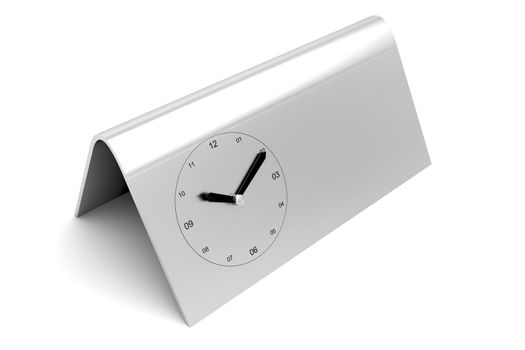 Clock with space for advertising on white background