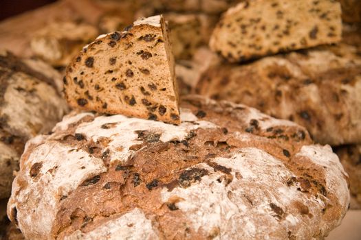 Assortment of sweet raisin cakes. Shallow focus.