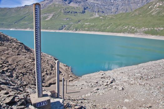 Moncenisio dam, Italy/France border. Meter used to measure the level of water.