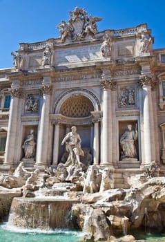 Trevi fountain during a sunny day, Rome, Italy