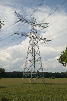 Electricity pylons in the Dutch countryside