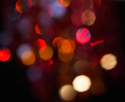 Defocus of red  lights. Image is blurry and grainy.