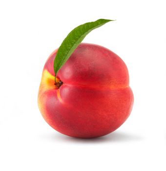 Fresh ripe peach on white. The file includes a clipping path.  Professionally retouched high quality image. 