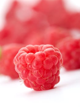 Raspberry. This image is focused on one of them