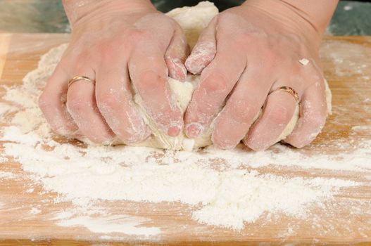 Preparation of the dough for a baking of rolls