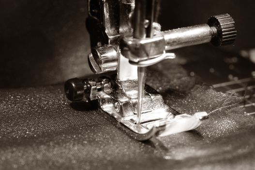 To sew a  material on the sewing machine