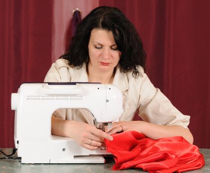 To sew a  material on the sewing machine