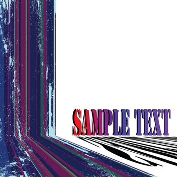 Abstract sample text card with grunge stripes